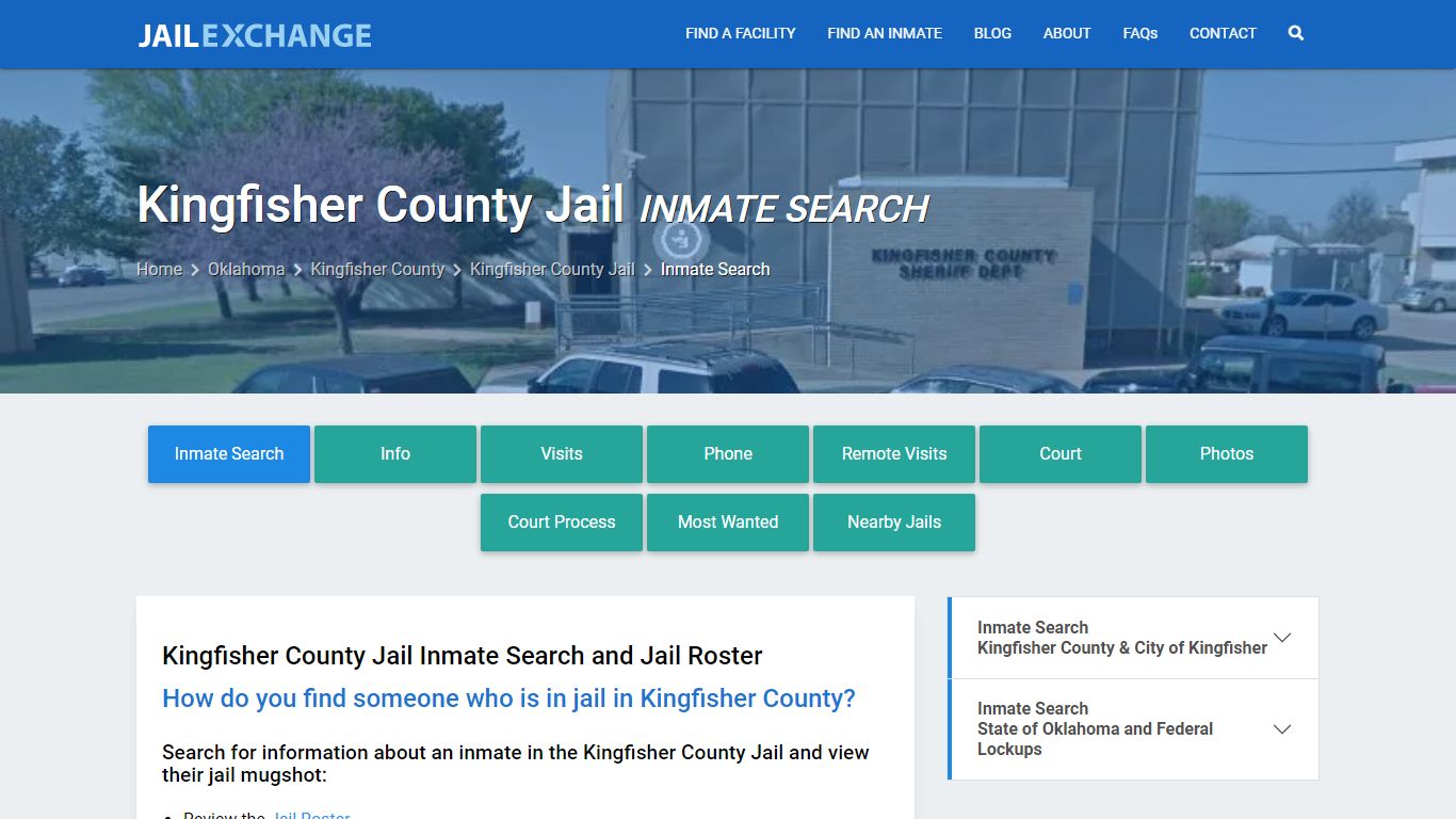 Kingfisher County Jail Inmate Search - Jail Exchange